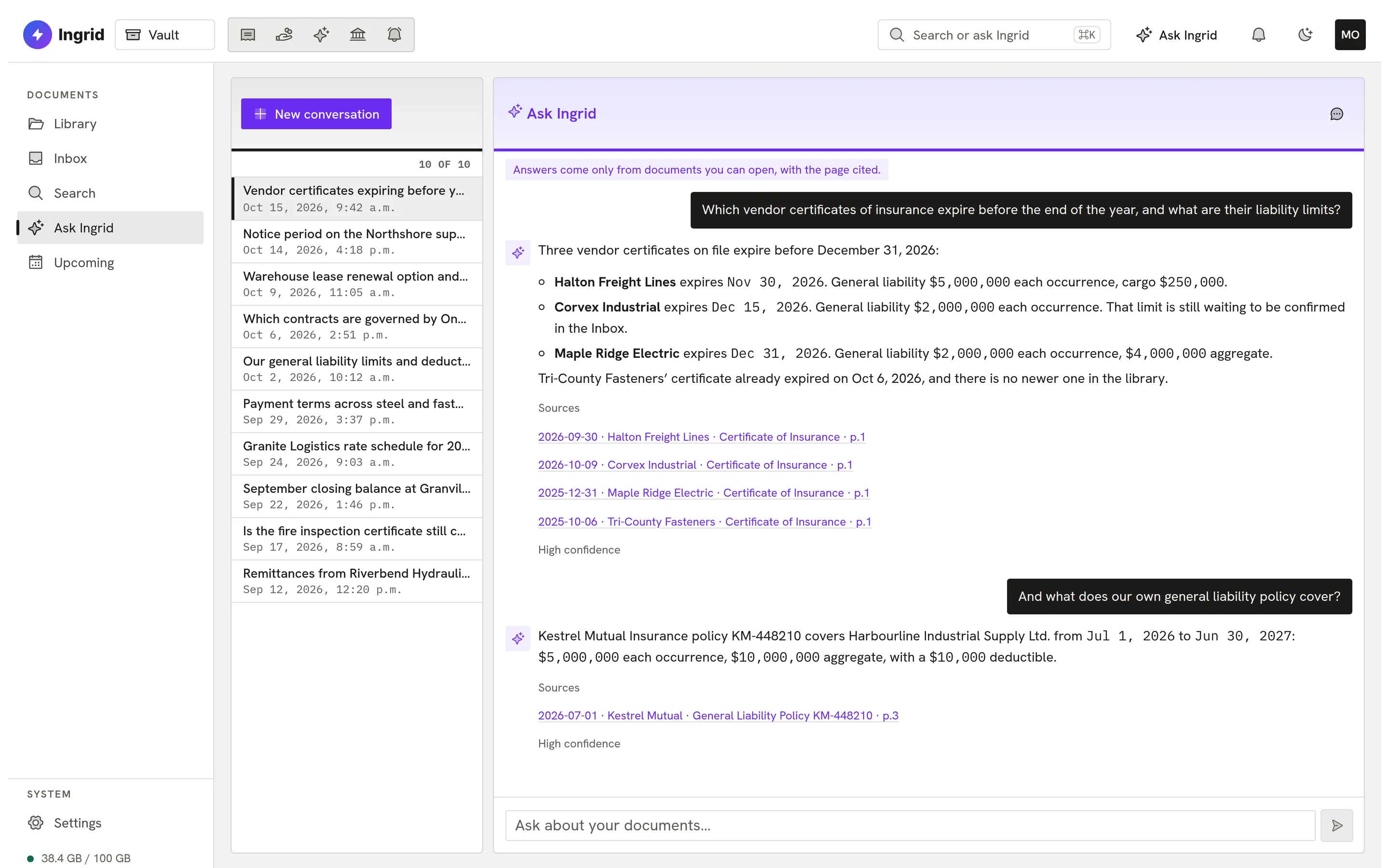 Ask Ingrid in Vault with cited answers.